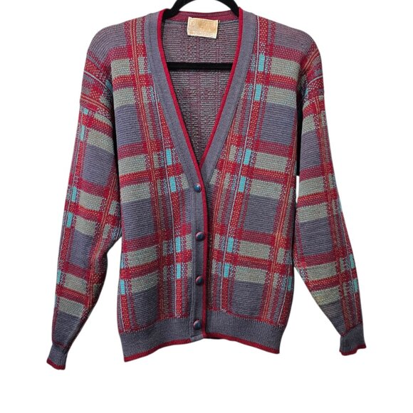 Pendleton Sweaters - Pendleton Vintage Knit Virgin Wool Plaid Retro Button Up Cardigan Sweater